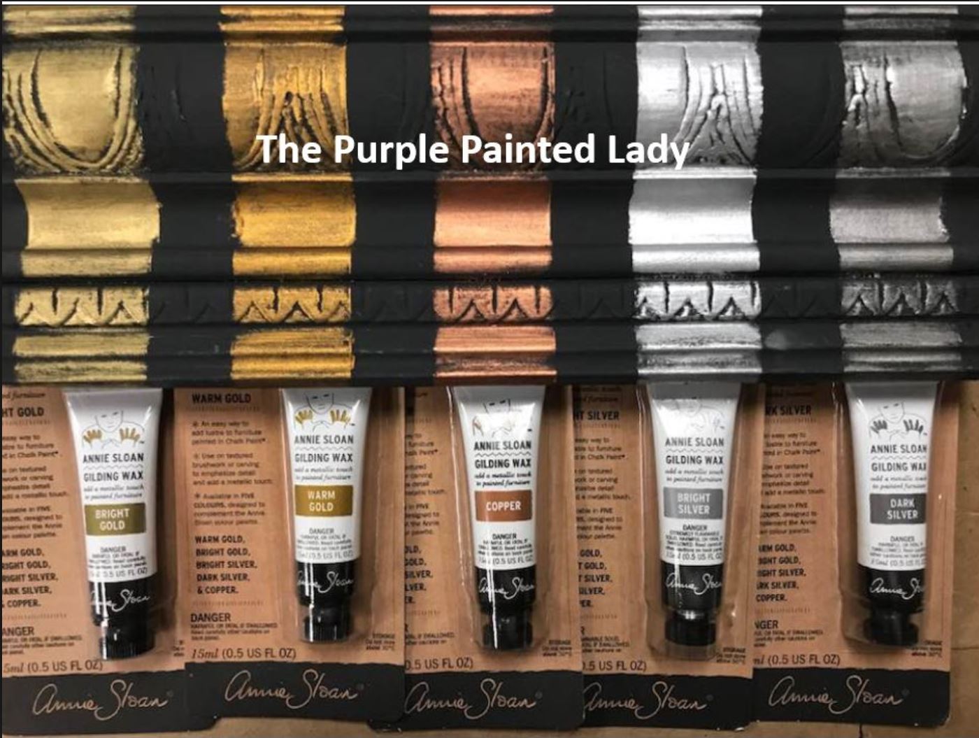 Gilding Annie Sloan The Purple Painted Lady Chalk Paint Warm Bright Gold Dark Warm Silver Copper 